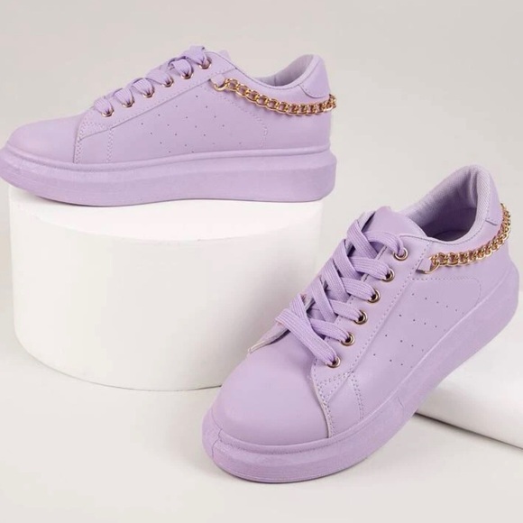 Purple Sneaker With Chain Attachment - Picture 3 of 4